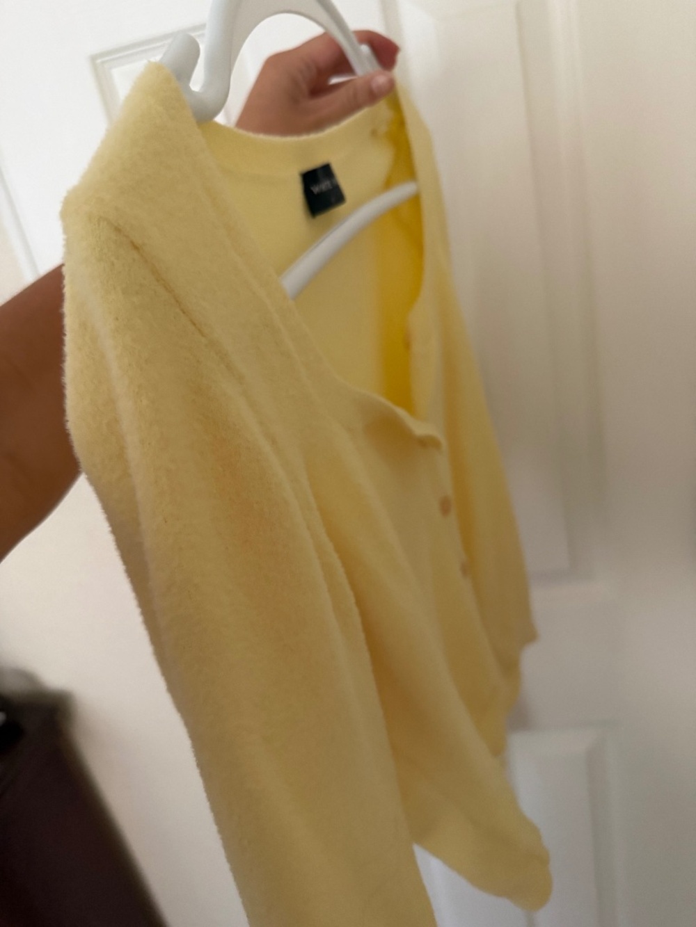 Yellow cardigan